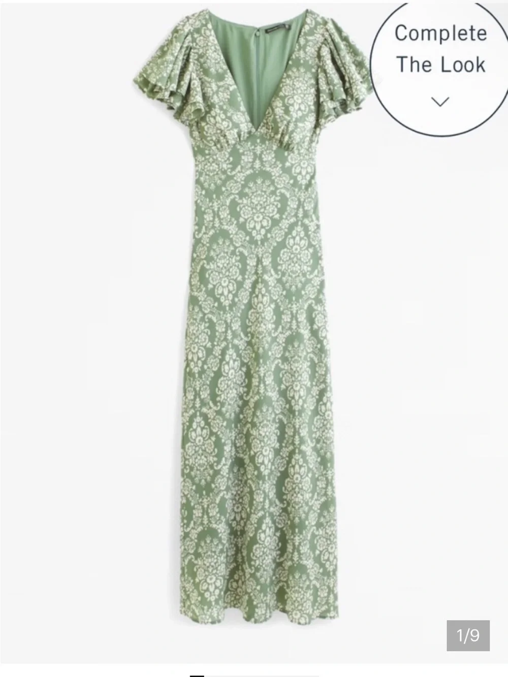 Abercrombie & Fitch Olive Green and White Floral Midi Dress
